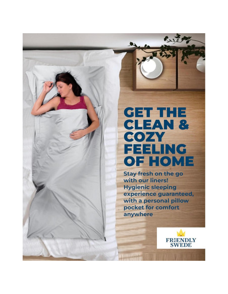 Saco de Dormir The Friendly Swede Microfibra Gris 105x220cm