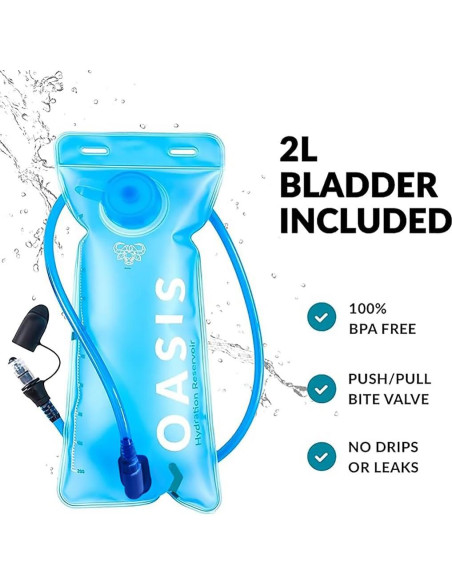 Mochila de Hidratación Water Buffalo 12L con Bolsa de 2L Azul