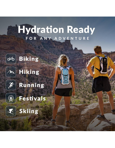 Mochila de Hidratación Water Buffalo 12L con Bolsa de 2L Azul