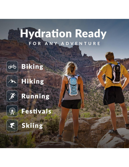 Mochila de Hidratación Water Buffalo 12L con Bolsa de 2L Azul