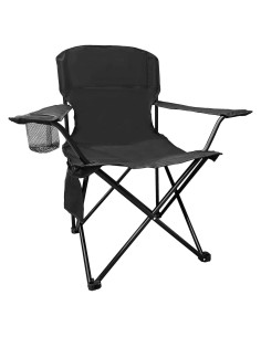 Silla de Camping Plegable VOYSIGN Negra con Portavasos 102kg