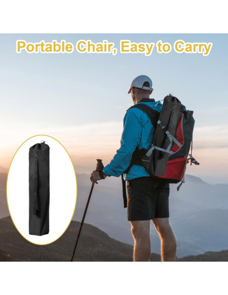 Silla de Camping Plegable VOYSIGN Negra con Portavasos 102kg