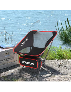 Silla de Camping Plegable KYOEON Ultraligera 150kg Negra 2