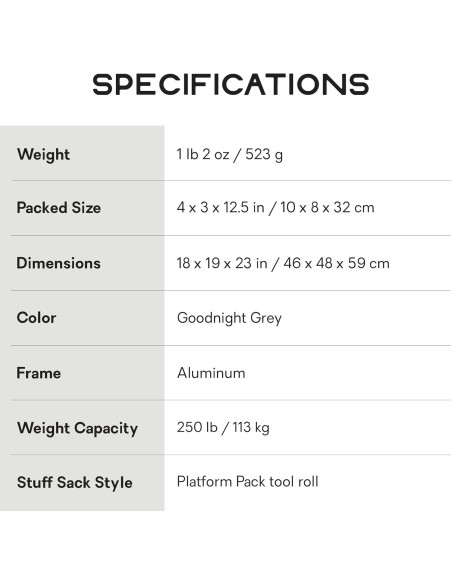 Silla de senderismo reclinable NEMO Moonlite Elite - Gris