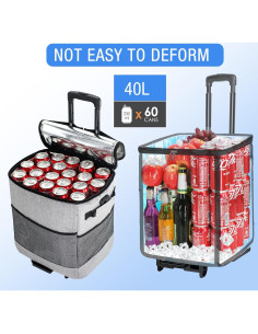 Enfriador Rodante Suave ZHJINGYU 40L Plegable con Ruedas 2