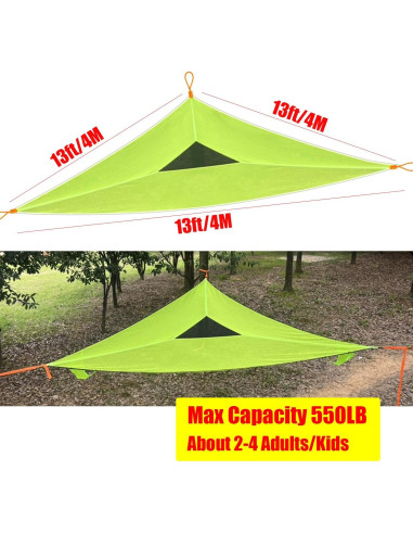 Hamaca Triangular 3.96m Enthuney Multi Persona Verde 272kg