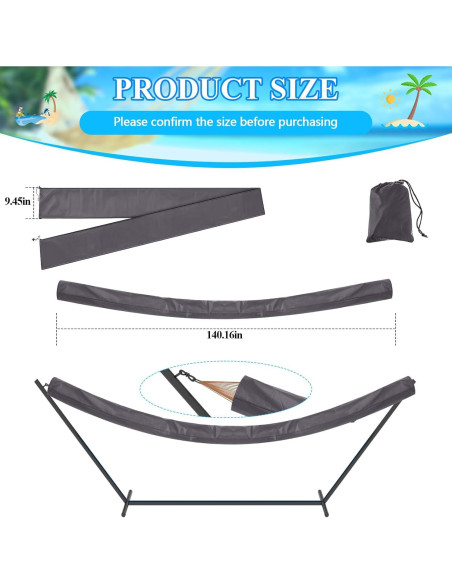 Funda Impermeable para Hamaca GliCraft 2 Pcs 356x24 cm Gris