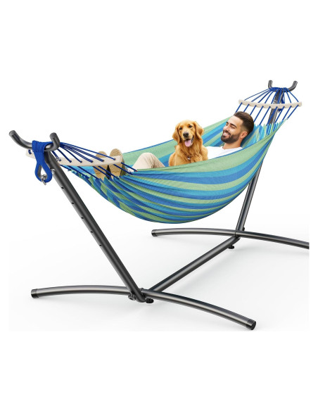 Hamaca Doble ANAGOO Portátil 227 kg Azul Ancho para 2 Personas Hamaca Doble ANAGOO Portátil 227 kg Azul Ancho para 2 Personas
