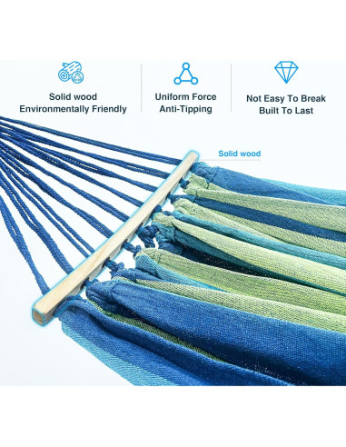 Hamaca Doble ANAGOO Portátil 227 kg Azul Ancho para 2 Personas