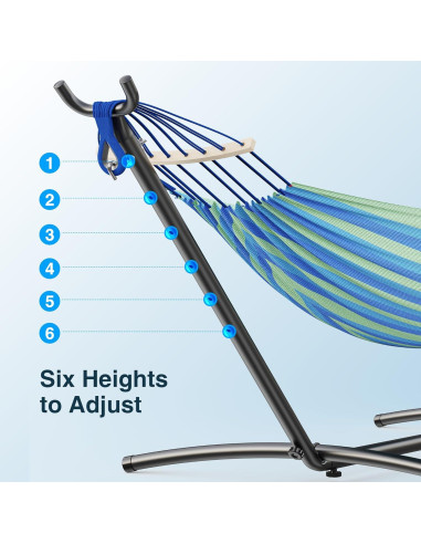 Hamaca Doble ANAGOO Portátil 227 kg Azul Ancho para 2 Personas