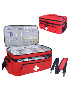 Bolsa de Primeros Auxilios Vacía Grande ALSLEA 40.6x24.1x17.8 cm Rojo