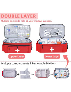 Bolsa de Primeros Auxilios Vacía Grande ALSLEA 40.6x24.1x17.8 cm Rojo 2