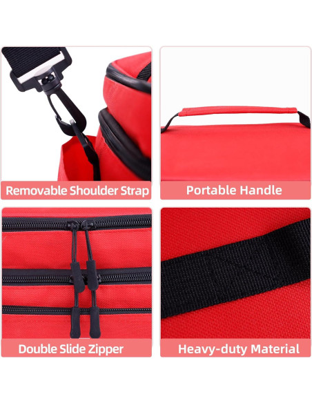 Bolsa de Primeros Auxilios Vacía Grande ALSLEA 40.6x24.1x17.8 cm Rojo