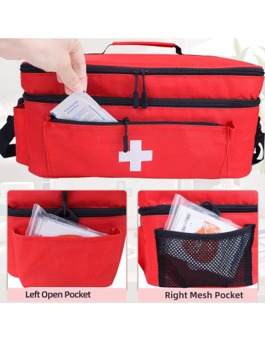 Bolsa de Primeros Auxilios Vacía Grande ALSLEA 40.6x24.1x17.8 cm Rojo