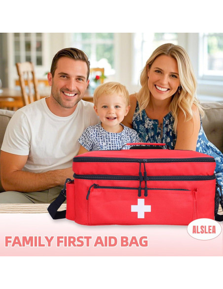 Bolsa de Primeros Auxilios Vacía Grande ALSLEA 40.6x24.1x17.8 cm Rojo