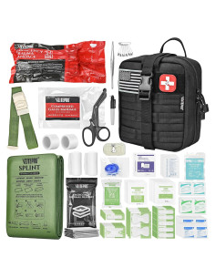 Kit de Primeros Auxilios VLITEPRO IFAK - Trauma, Vendaje, Torniquete, Negro