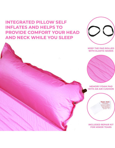 Colchón Autoinflable OSAGE RIVER con Almohada Integrada 190x71 cm