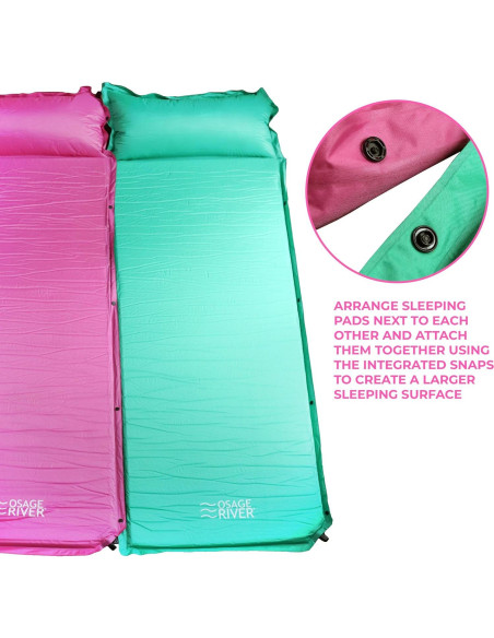 Colchón Autoinflable OSAGE RIVER con Almohada Integrada 190x71 cm