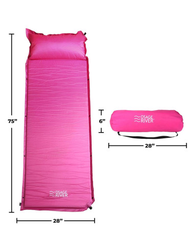 Colchón Autoinflable OSAGE RIVER con Almohada Integrada 190x71 cm