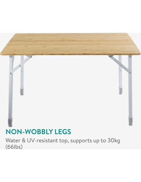 Mesa de Camping Plegable Navaris de Bambú 80x65 cm Mesa de Camping Plegable Navaris de Bambú 80x65 cm