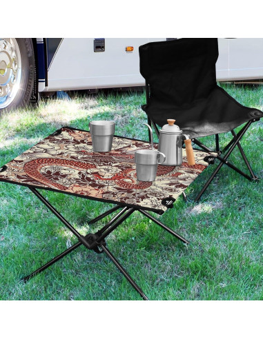 Mesa de Camping Plegable Msyxl 60x40cm, Ligera y Compacta