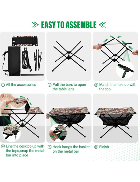 Mesa de Camping Plegable Msyxl 60x40cm, Ligera y Compacta
