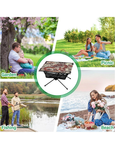 Mesa de Camping Plegable Msyxl 60x40cm, Ligera y Compacta