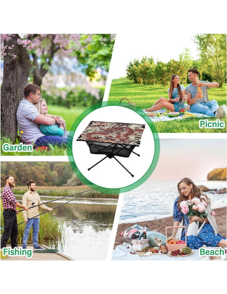 Mesa de Camping Plegable Msyxl 60x40cm, Ligera y Compacta