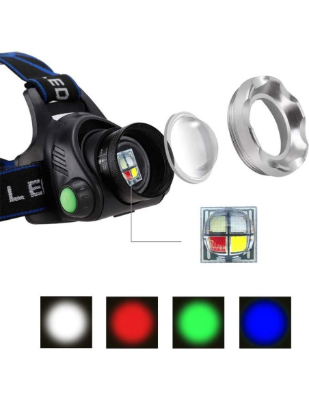 Linterna Frontal LED Multicolor 4 en 1 GaiGaiMall 800 Lúmenes Linterna Frontal LED Multicolor 4 en 1 GaiGaiMall 800 Lúmenes