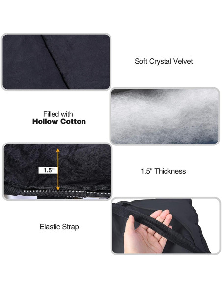 Almohadilla Plegable REDCAMP 190x76cm Terciopelo Negro 3.8cm