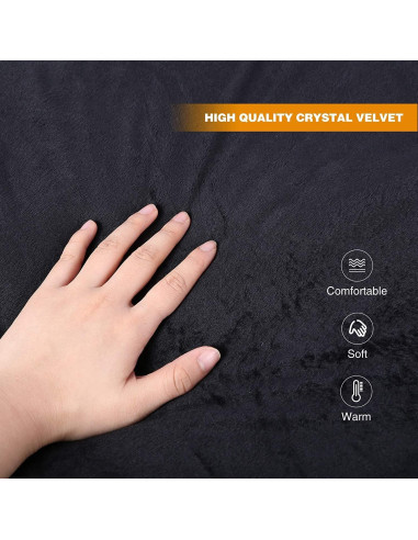 Almohadilla Plegable REDCAMP 190x76cm Terciopelo Negro 3.8cm