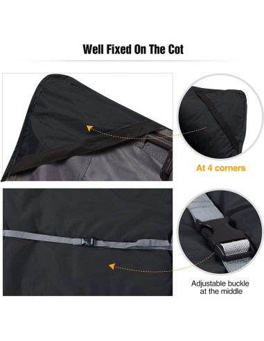 Almohadilla Plegable REDCAMP 190x76cm Terciopelo Negro 3.8cm