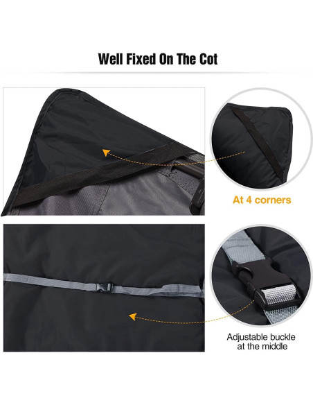 Almohadilla Plegable REDCAMP 190x76cm Terciopelo Negro 3.8cm