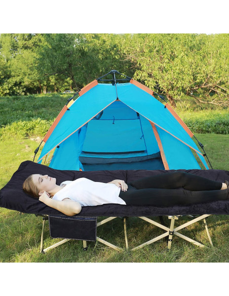 Almohadilla Plegable REDCAMP 190x76cm Terciopelo Negro 3.8cm