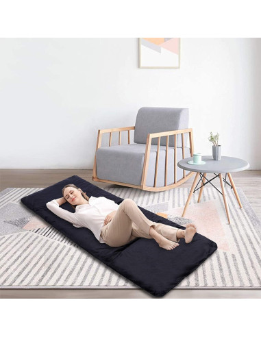 Almohadilla Plegable REDCAMP 190x76cm Terciopelo Negro 3.8cm