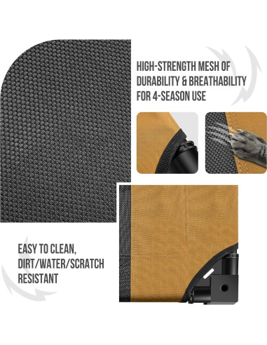 Cama Elevada para Perros OneTigris Pequeña Marrón con Malla Transpirable