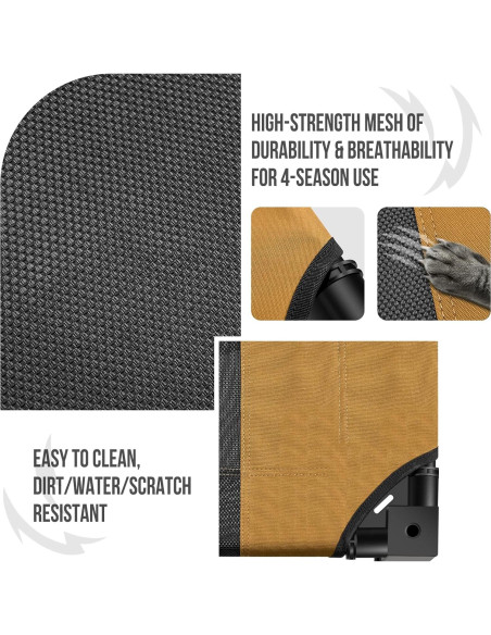 Cama Elevada para Perros OneTigris Pequeña Marrón con Malla Transpirable