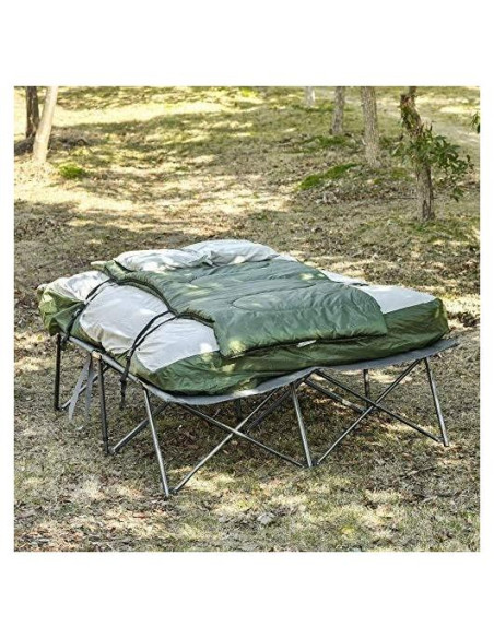 Cama de Camping Plegable Outsunny para 2 Personas con Saco de Dormir