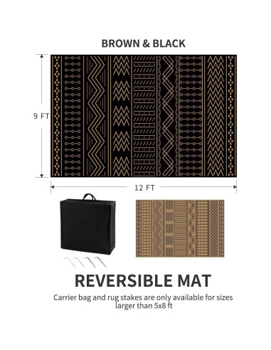 Alfombra Exterior Impermeable COCOER 2.74x3.66 m Reversible