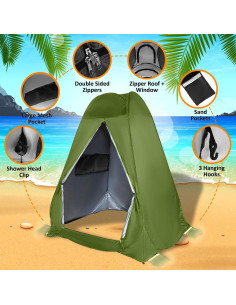 Tienda de Privacidad Pop Up Uninetic 2.13m Alta Camping 2