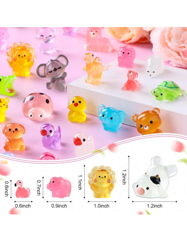 60 Figuras Miniatura Luminosa de Resina DIYDEC para Decoración