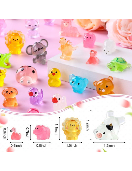 60 Figuras Miniatura Luminosa de Resina DIYDEC para Decoración