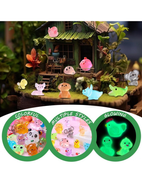 60 Figuras Miniatura Luminosa de Resina DIYDEC para Decoración