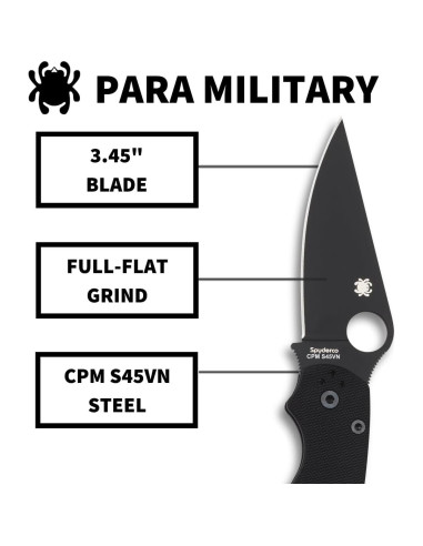 Cuchillo Plegable Spyderco Para Military 2 20.93 cm G-10 Negro
