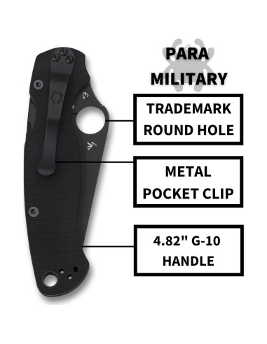 Cuchillo Plegable Spyderco Para Military 2 20.93 cm G-10 Negro