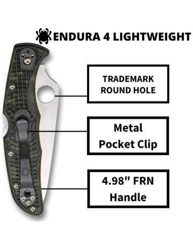 Cuchillo Plegable Spyderco Endura 4 Verde Zome 9.53 cm VG-10
