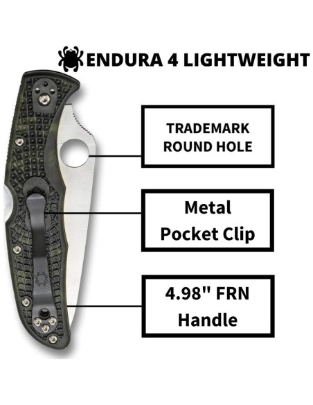 Cuchillo Plegable Spyderco Endura 4 Verde Zome 9.53 cm VG-10
