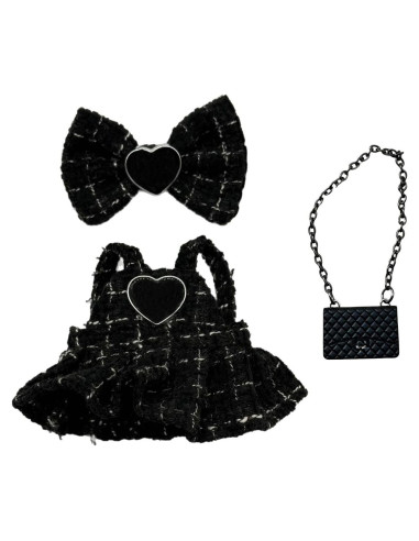 Ropa de lujo para muñecas 17cm Labb - Vestido y bolso negro