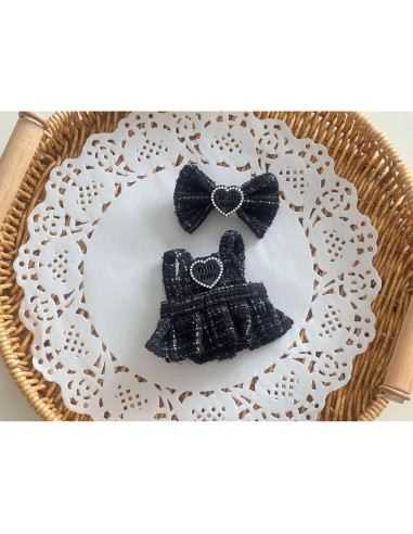 Ropa de lujo para muñecas 17cm Labb - Vestido y bolso negro