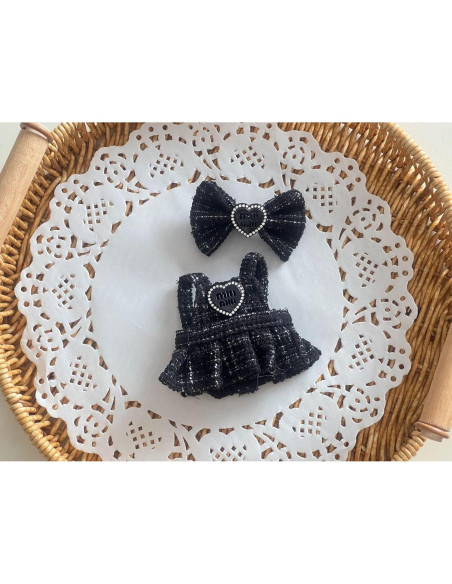 Ropa de lujo para muñecas 17cm Labb - Vestido y bolso negro Ropa de lujo para muñecas 17cm Labb - Vestido y bolso negro